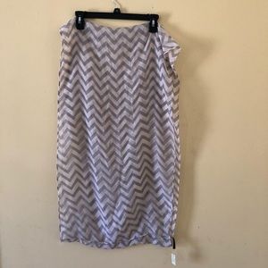 Grey and white chevron infinity scarf